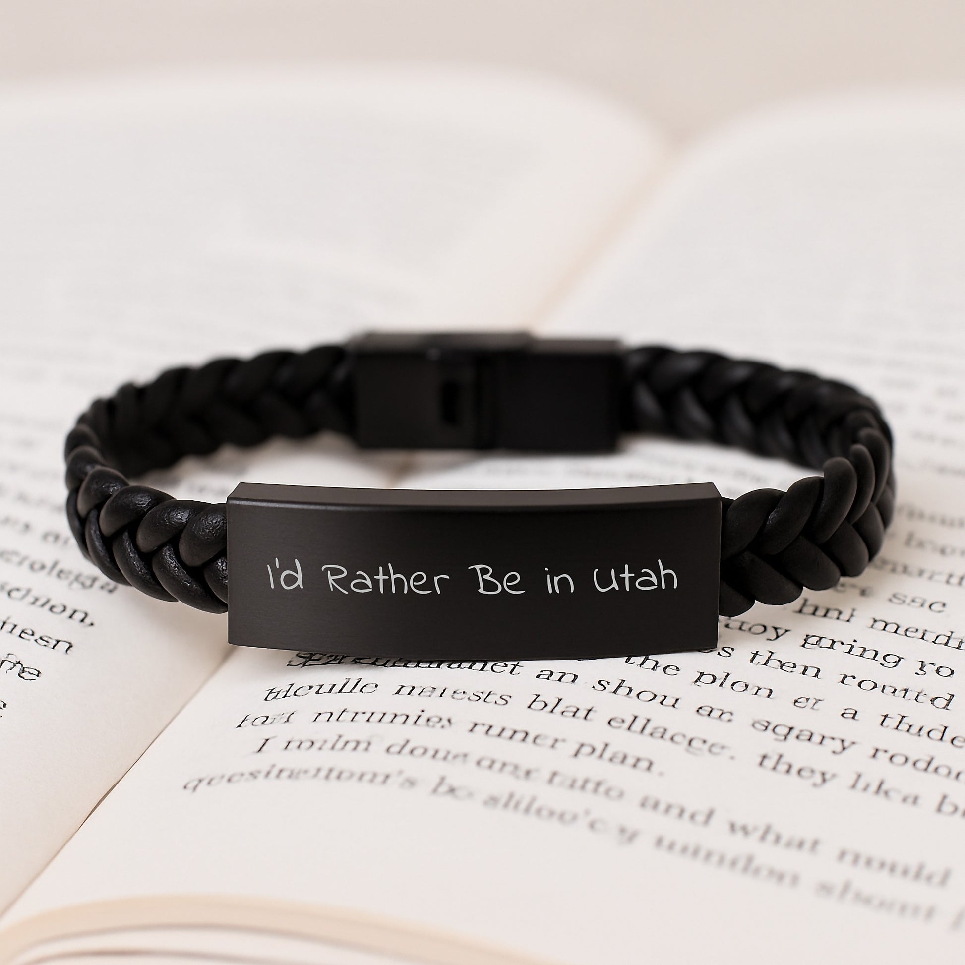 Utah Keepsake Interlaced Leather Bracelet for Him Birthday Surprise Gift - Image 3