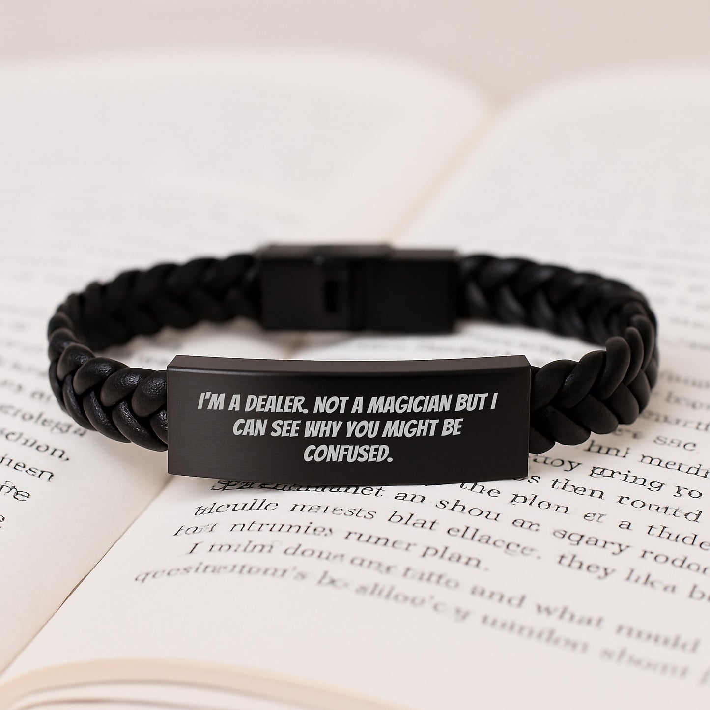 Dealer Keepsake Interlaced Leather Bracelet for Him Birthday Gift - Image 3