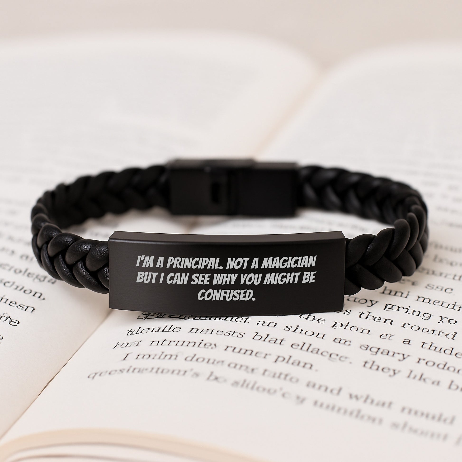 Principal Keepsake Interlaced Leather Bracelet for Him Birthday Gift - Image 3