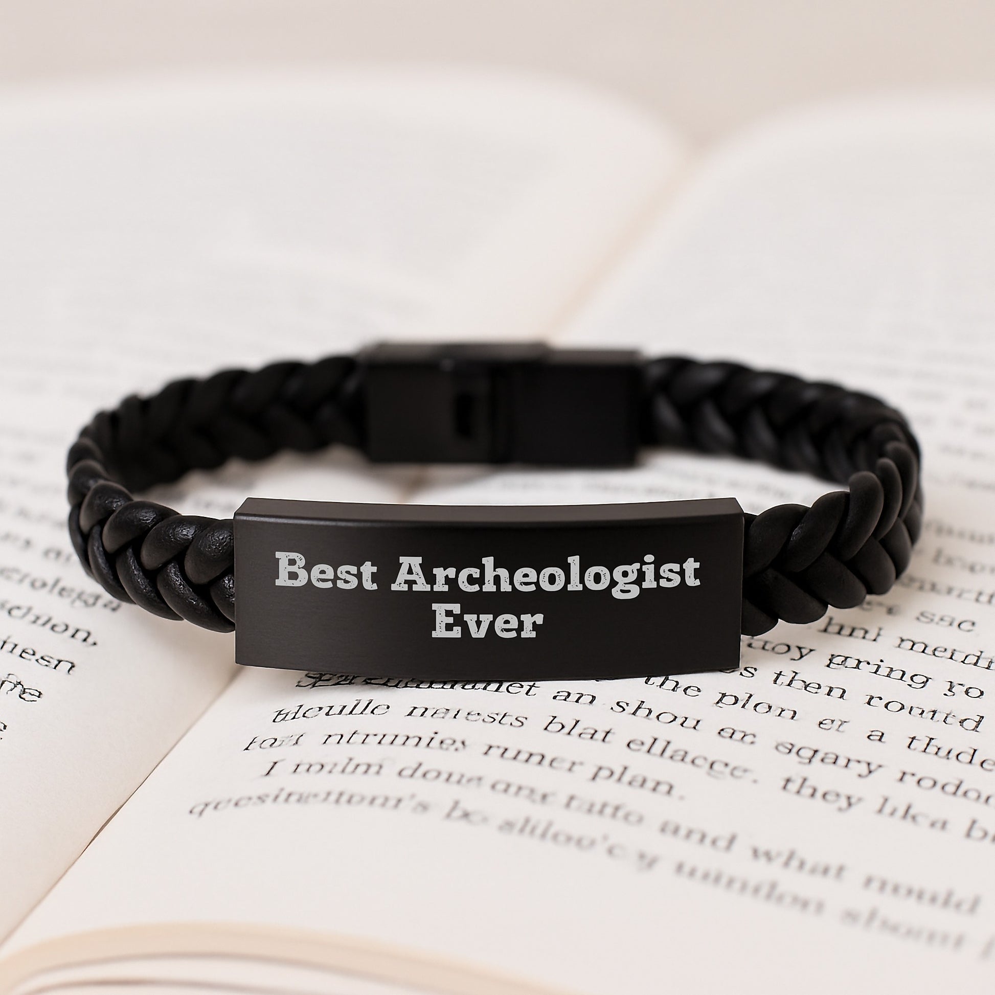 Archeologist Keepsake Interlaced Leather Bracelet for Him Birthday Gift - Image 3