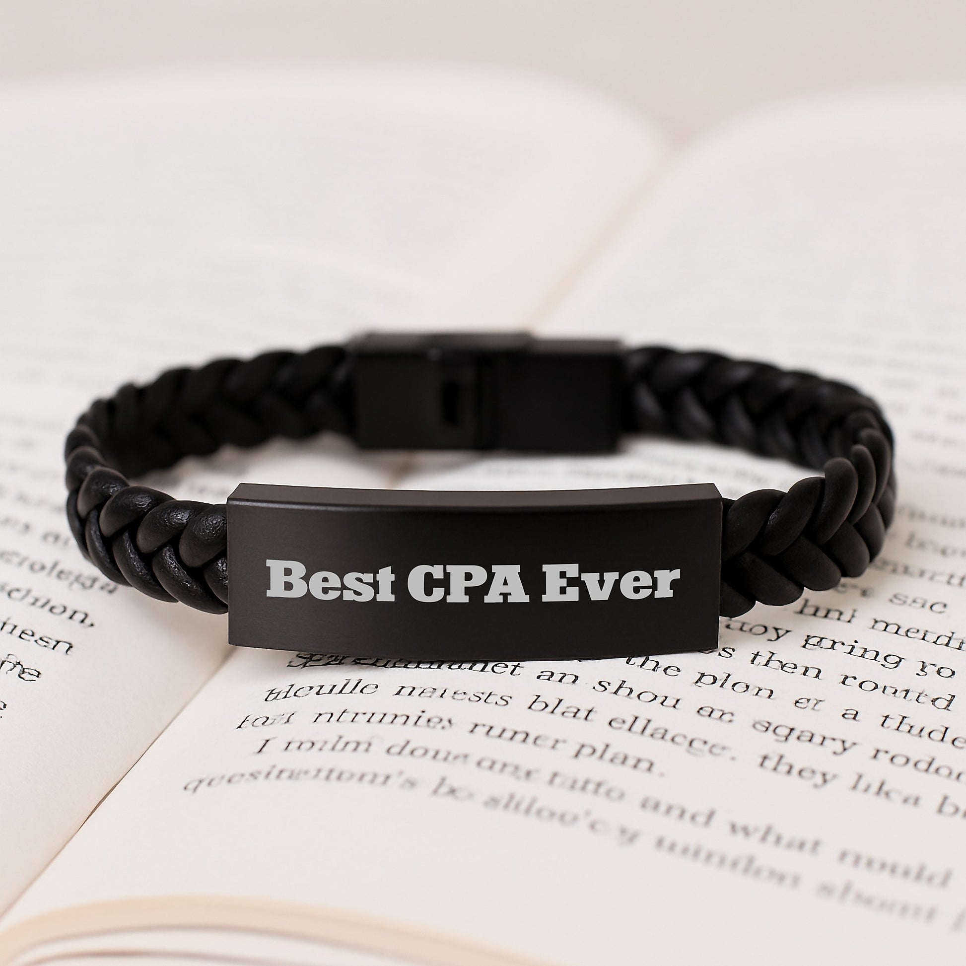 Best Cpa Ever Keepsake Interlaced Leather Bracelet for Him Birthday Gift - Image 3
