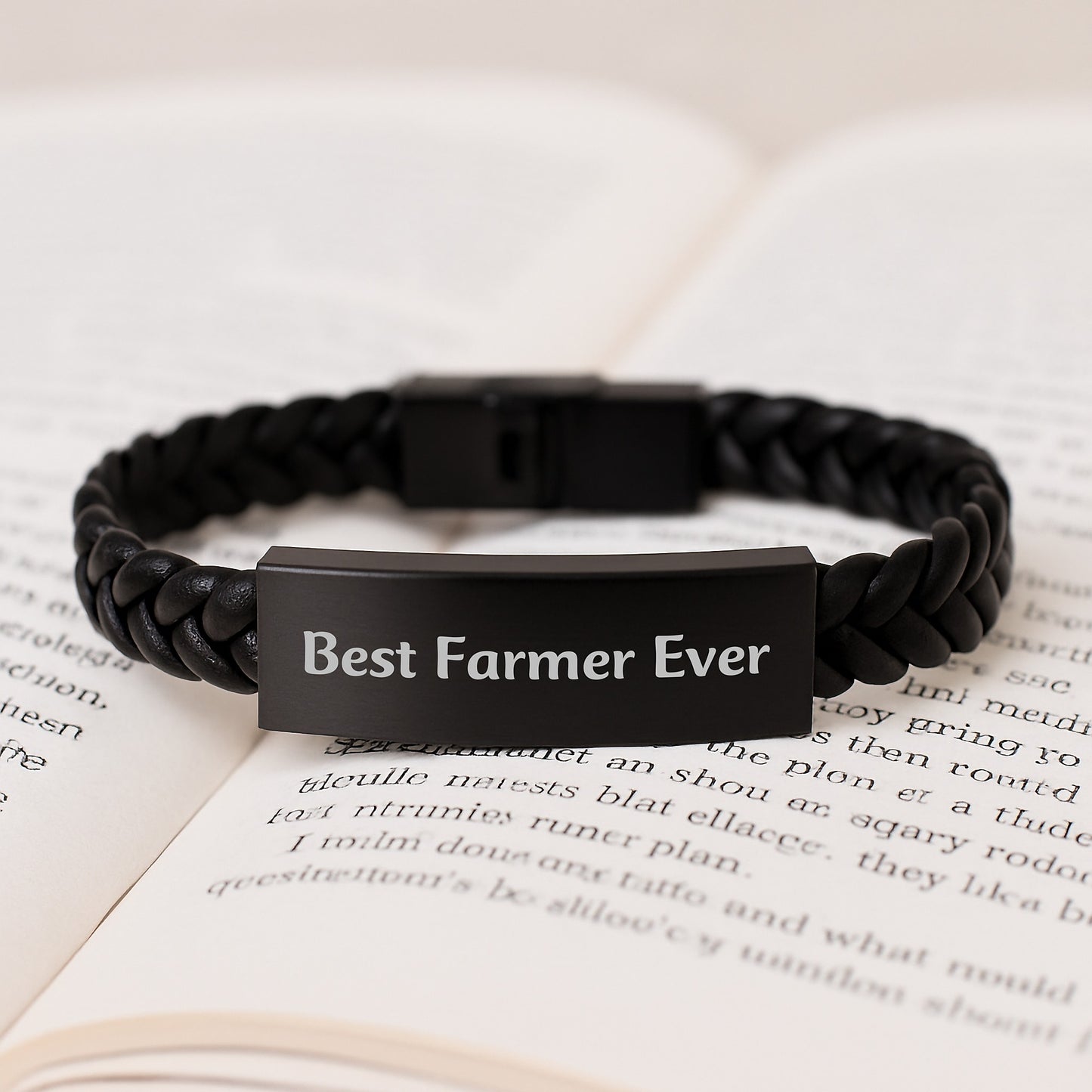 Best Farmer Keepsake Interlace Leather Bracelet for Him Birthday Gift - Image 3