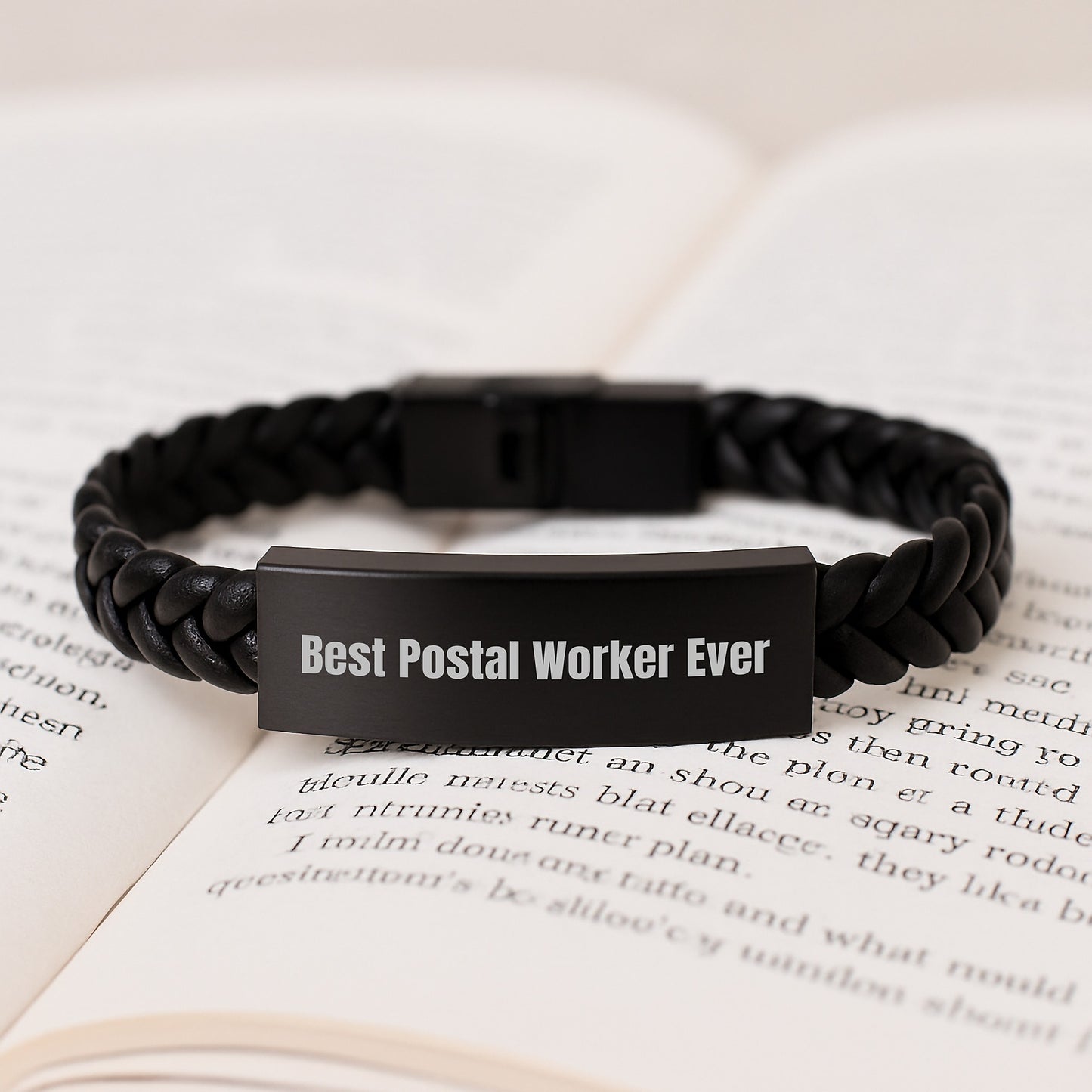 Postal Worker Keepsake Interlaced Leather Bracelet for Him Birthday Gift - Image 3