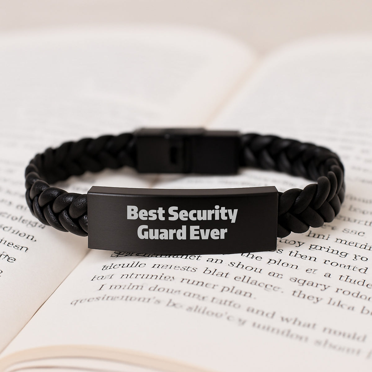Admirable Security Guard Ever Interlaced Leather Bracelet Gift - Image 3