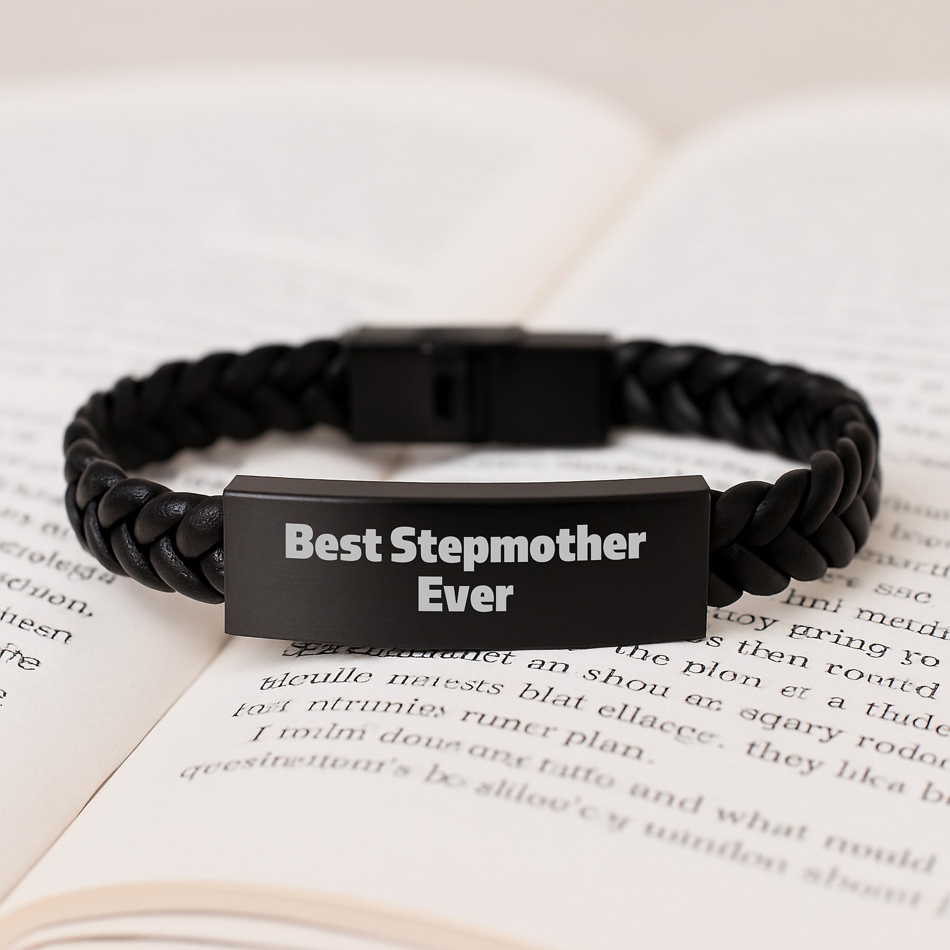Best Stepmother Ever Keepsake Leather Bracelet for Him Birthday Gift - Image 3
