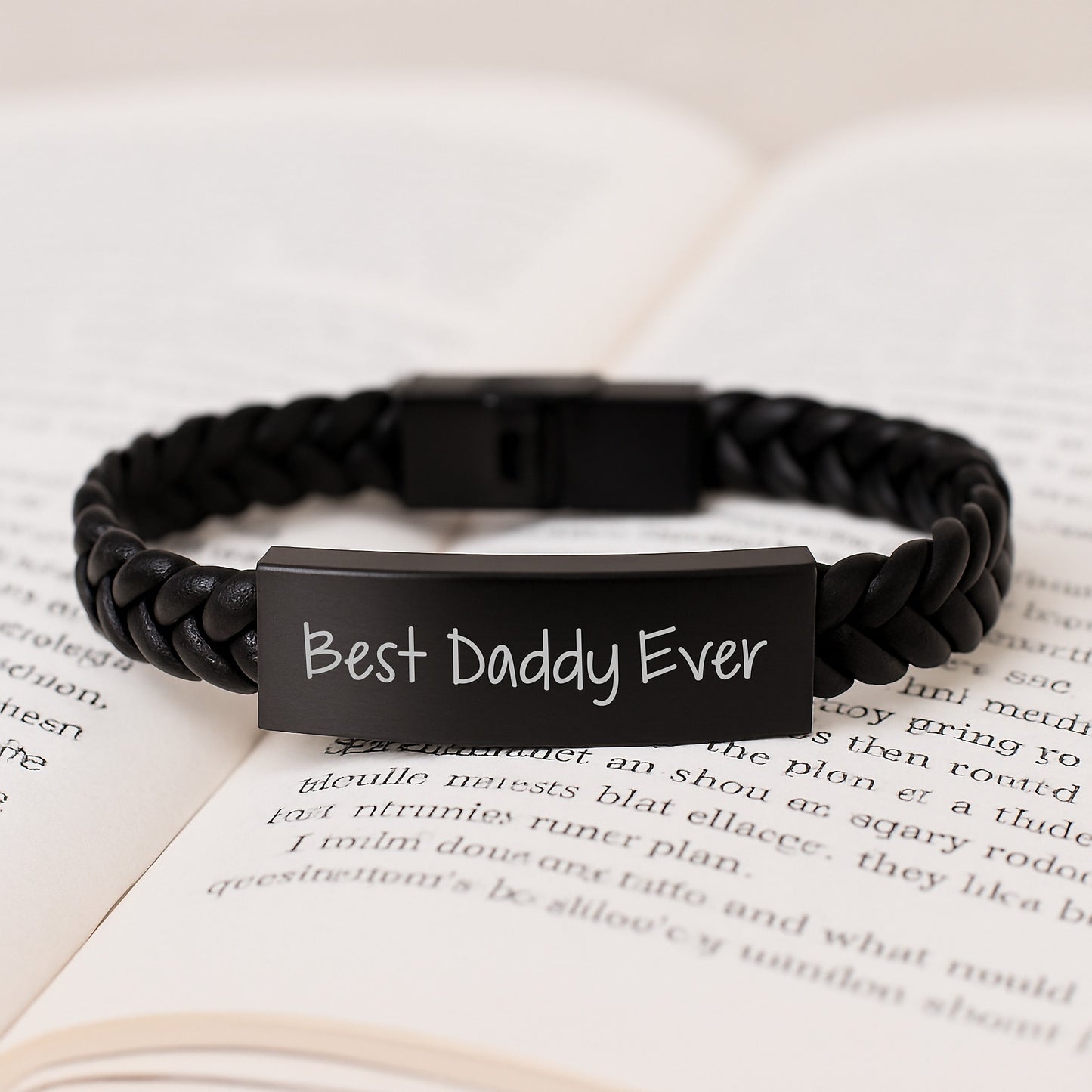 Daddy Keepsake Interlaced Leather Bracelet Best Daddy Ever Birthday Gift - Image 3