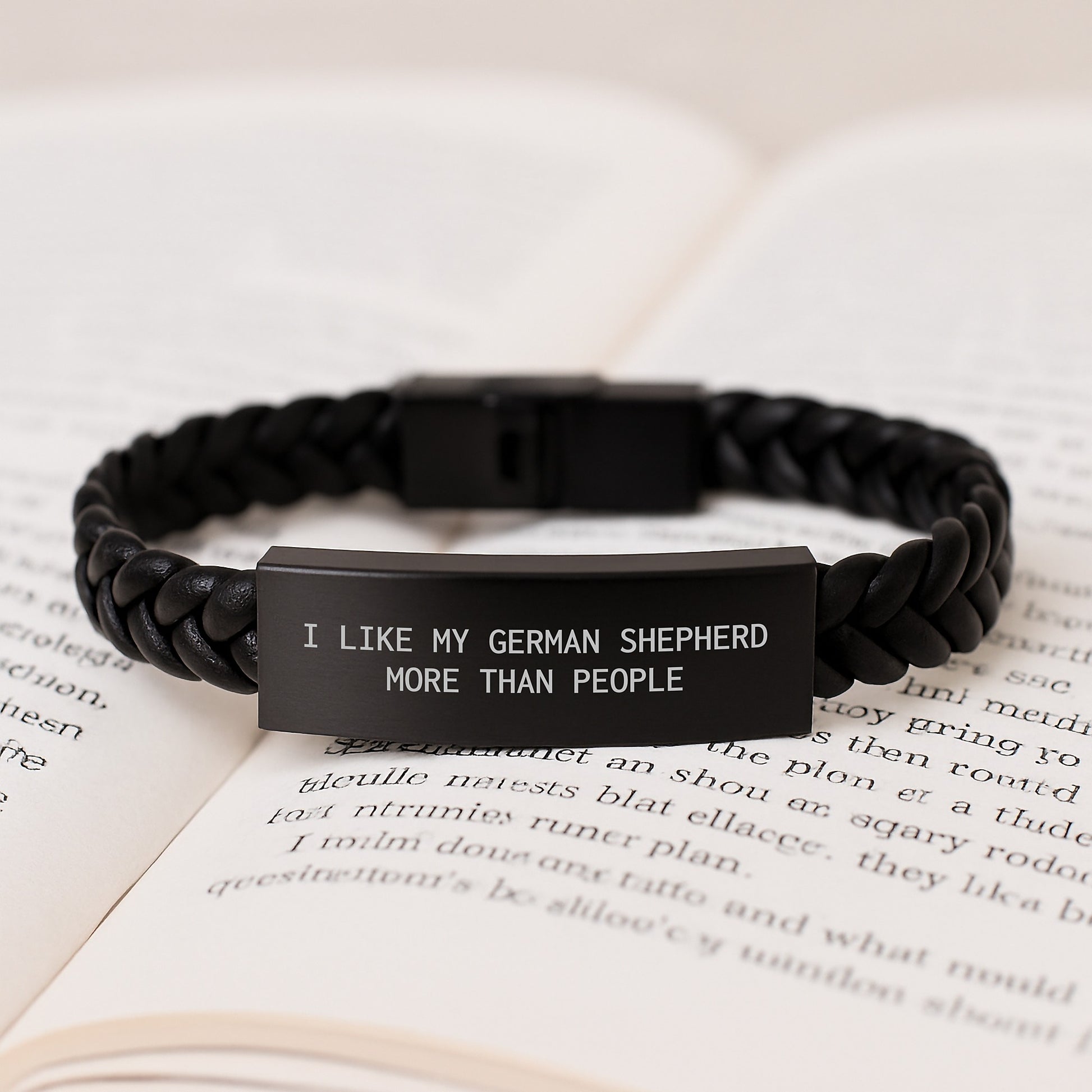 Funny German Shepherd Dog Lover Gifts from Men to Friends Unique Birthday Unique Gifts Interlaced Leather Bracelet for German Shepherd Dog Enthusiasts - Image 3