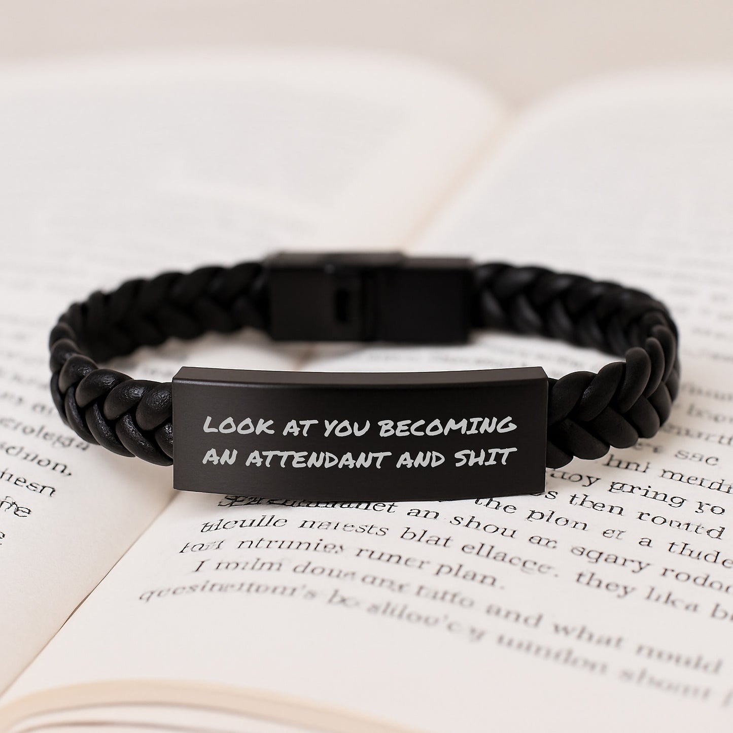 Funny Attendant Gifts for Men and Women, Interlaced Leather Bracelet from Friends, Coworkers, and Family for Graduation Unique Gifts - Image 3
