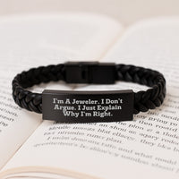 Load image into Gallery viewer, Funny Jeweler Gifts from Men to Jeweler Friends, Interlaced Leather Bracelet for Graduation Unique Gifts - Image 3
