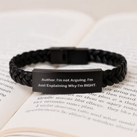Load image into Gallery viewer, Author Gifts from Friends - Funny Interlaced Leather Bracelet for Men Graduation Unique Gifts from Mom, Dad, or Coworkers - Image 3
