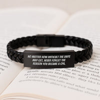 Load image into Gallery viewer, Funny CPA Birthday Unique Gifts from Men to Friends, Inspirational Interlaced Leather Bracelet, Never Forget Why You Became a CPA - Gift for Men, Women, Coworkers, Family - Image 3
