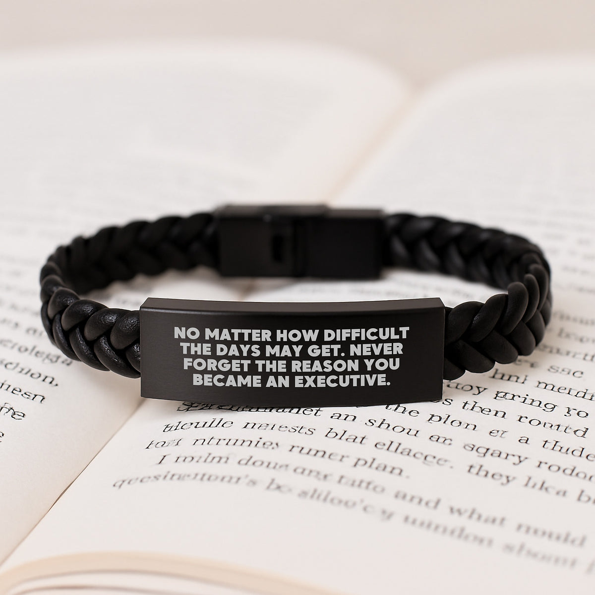 Executive Interlaced Leather Bracelets Funny Quote Christmas Unique Gift Gifts from Family Friends Coworkers Executive Men Women - Image 3