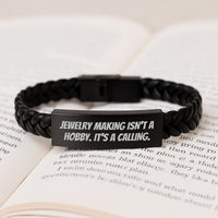 Load image into Gallery viewer, Funny Quote Interlaced Leather Bracelets for Jewelry Making Enthusiasts Gifts from Friends, Christmas Unique Gifts for Jewelry Making Women - Image 3
