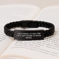 Load image into Gallery viewer, Funny Driver Gifts - Interlaced Leather Bracelet for Driver Friends, Christmas Unique Gifts from Men to Driver - Image 3
