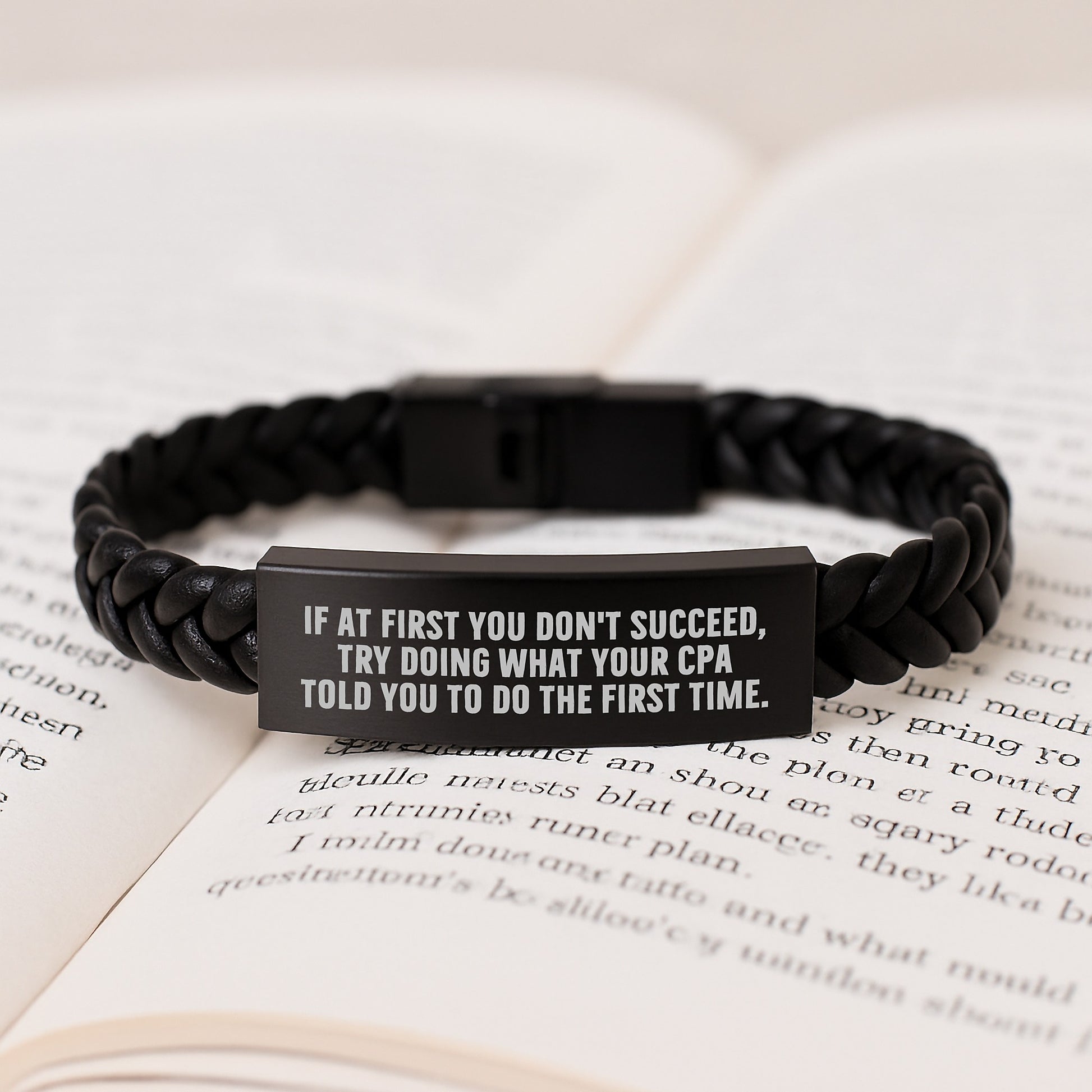 Funny CPA Gifts, Interlaced Leather Bracelet for Men, Women, Friends, Coworkers, Family - Unique Christmas Memorable Presents from CPA - Image 3