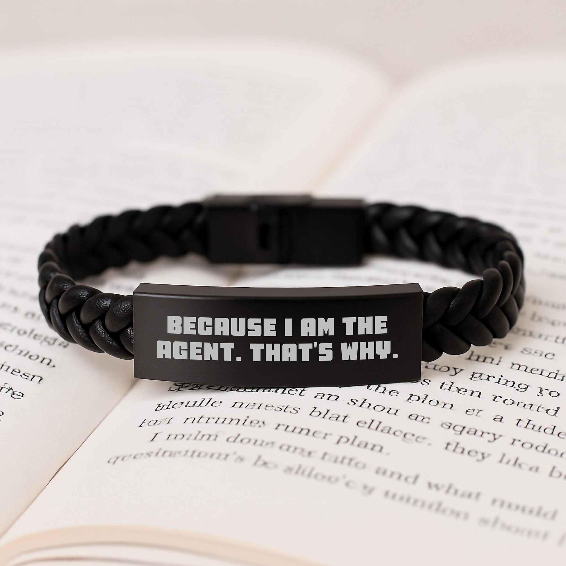 Funny Agent Gifts Agent Interlaced Leather Bracelet Because I Am The Agent. That's Why - Birthday Unique Gift for Agent - Image 3
