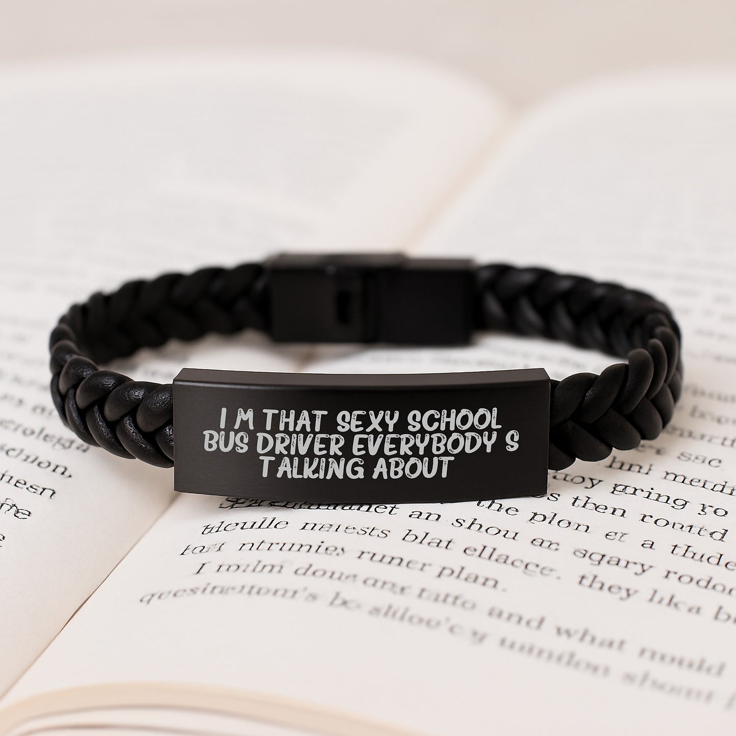 Funny School Bus Driver Quote Interlaced Leather Bracelet Gifts from Men for School Bus Driver - Mother's Day Unique Gifts for School Bus Drivers - Image 3
