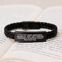 Load image into Gallery viewer, Funny Insurance Adjuster Gifts from Friends for Insurance Adjuster, Interlaced Leather Bracelet, Valentine's Unique Gifts - Image 3
