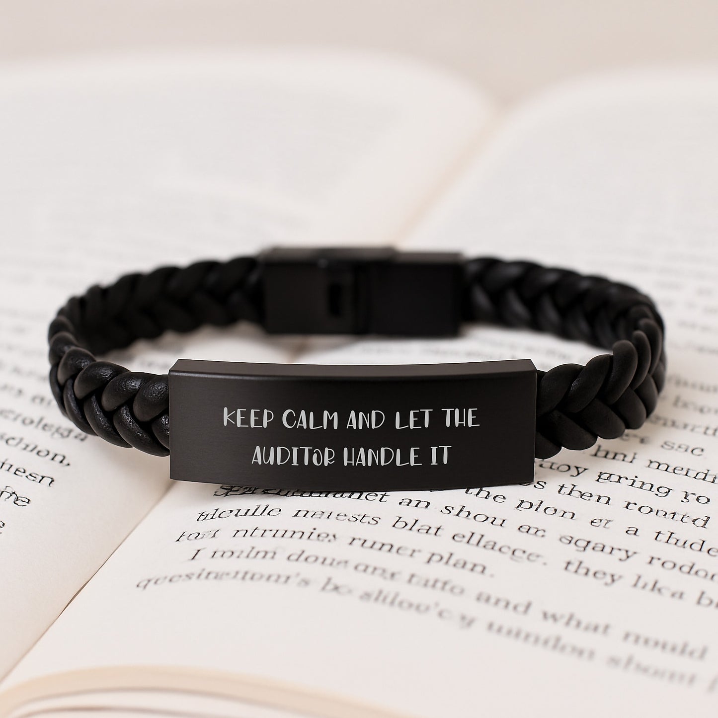 Funny Auditor Gifts, Interlaced Leather Bracelets for Men, Unique Father's Day Unique Gifts from Mom to Dad - Image 3