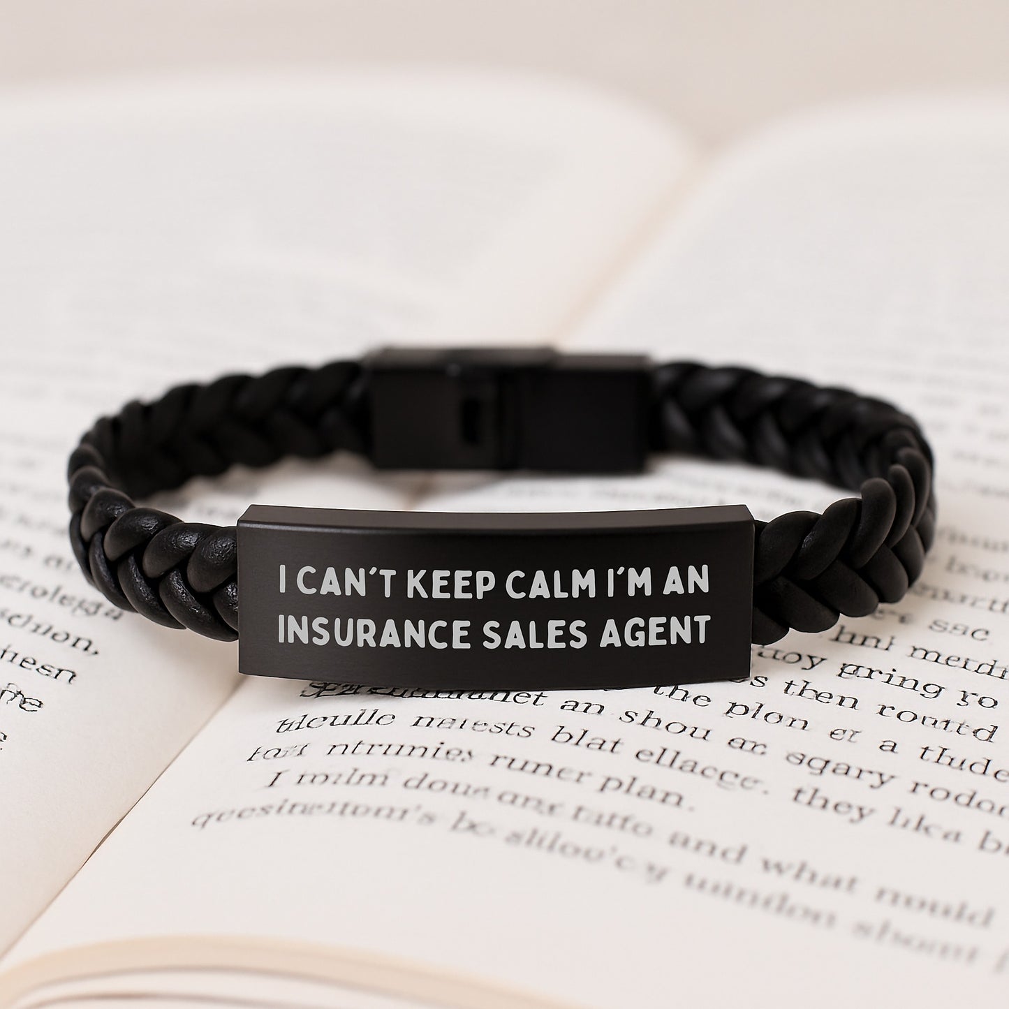 Funny Insurance Sales Agent Gifts for Him, I Can't Keep Calm I'm An Insurance Sales Agent Interlaced Leather Bracelet, Unique Father's Day Unique Gift for Insurance Sales Agent Friend - Image 3