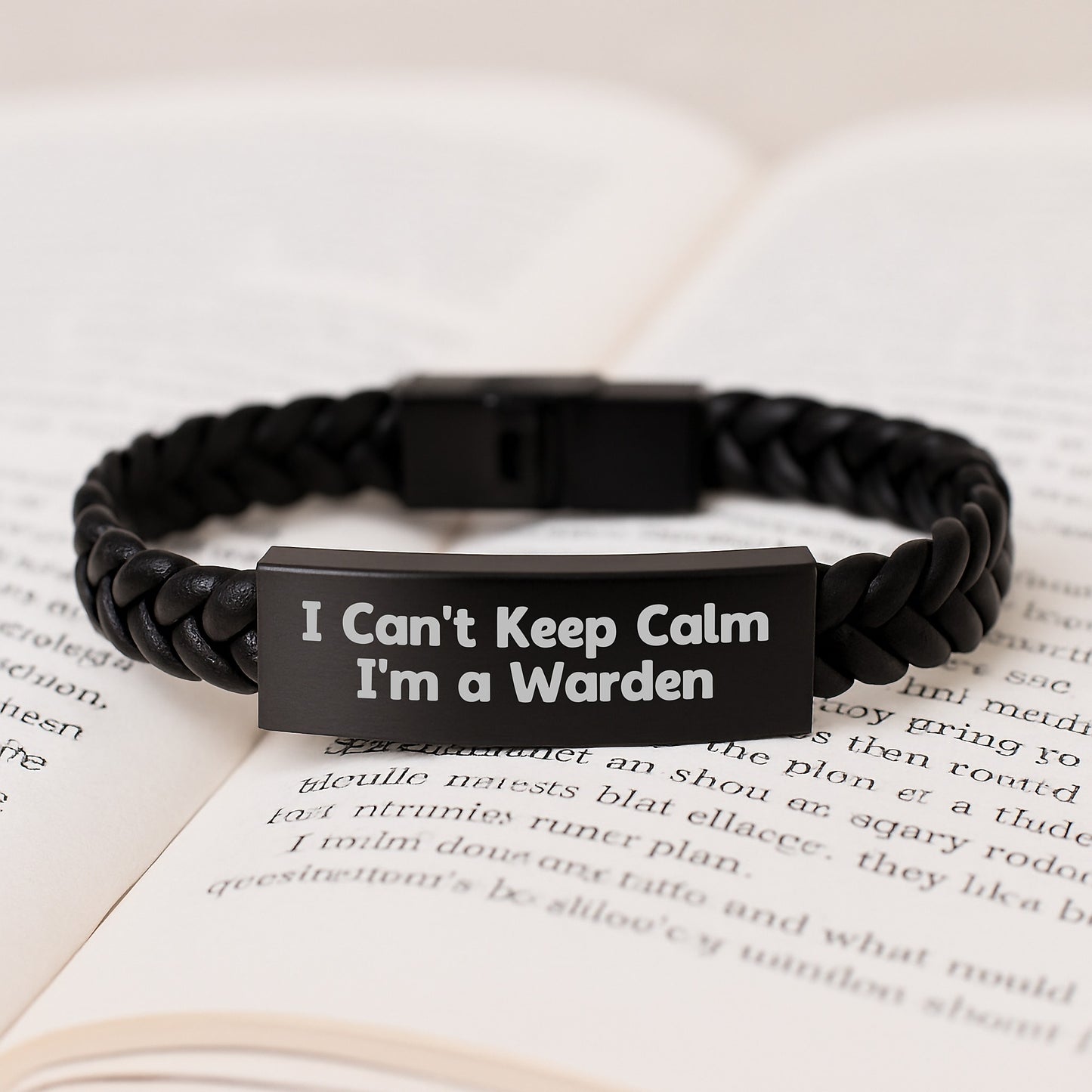 Funny Warden Interlaced Leather Bracelet Gifts from Friends, Gift for Warden Men, Unique Christmas Unique Warden Presents - Image 3