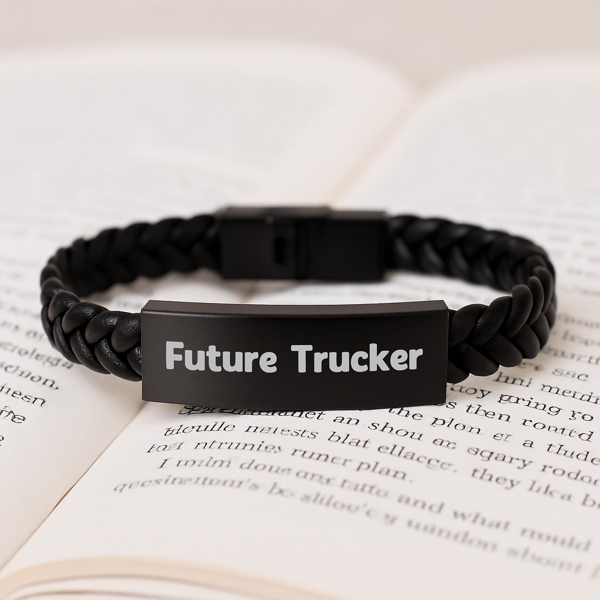 Funny Future Trucker Interlaced Leather Bracelet Gifts from Family for Trucker Friends - Image 3