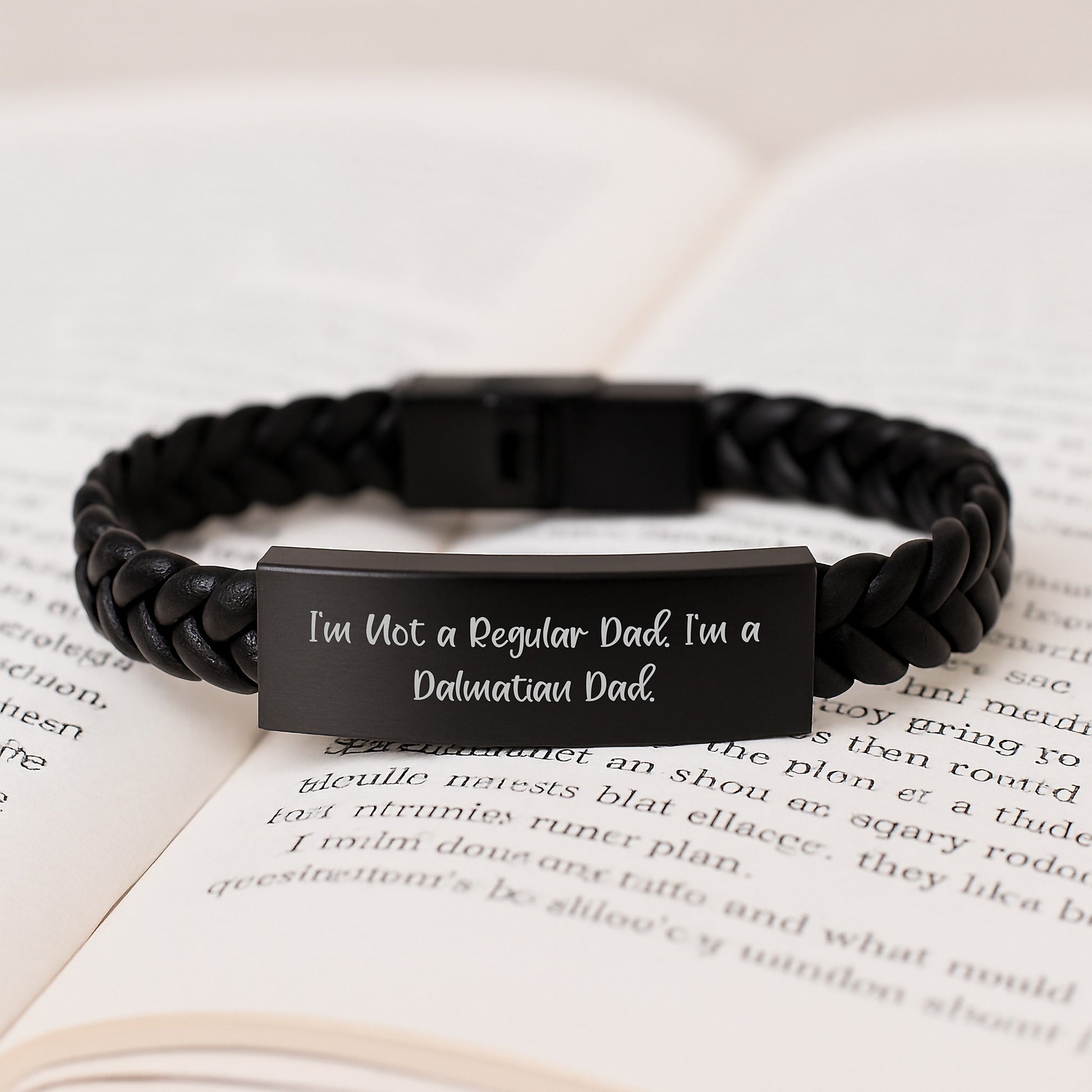Dalmatian Dad Keepsake Stainless Steel Bracelet for Him Birthday Gift - Image 3
