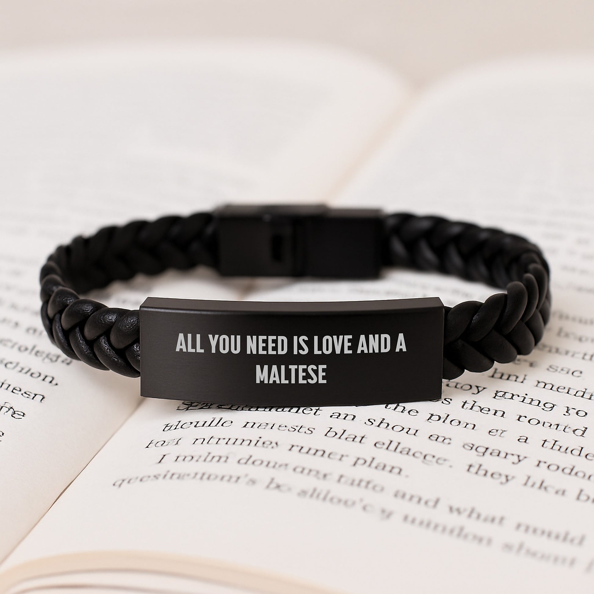 Funny Maltese Dog Gifts for Men, Women, Friends, Coworkers, Family - All You Need Is Love And A Maltese Interlaced Leather Bracelet for Graduation Unique Gifts from Lover - Image 3