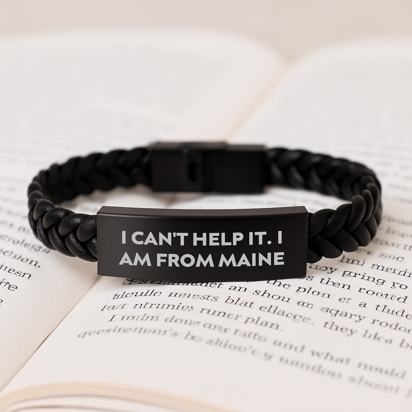 Maine Inspired Interlaced Leather Bracelet, Funny Quote Gifts from Friends to Family, Valentine's Unique Gifts for Men and Women - Image 3