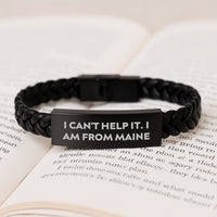 Load image into Gallery viewer, Maine Inspired Interlaced Leather Bracelet, Funny Quote Gifts from Friends to Family, Valentine's Unique Gifts for Men and Women - Image 3
