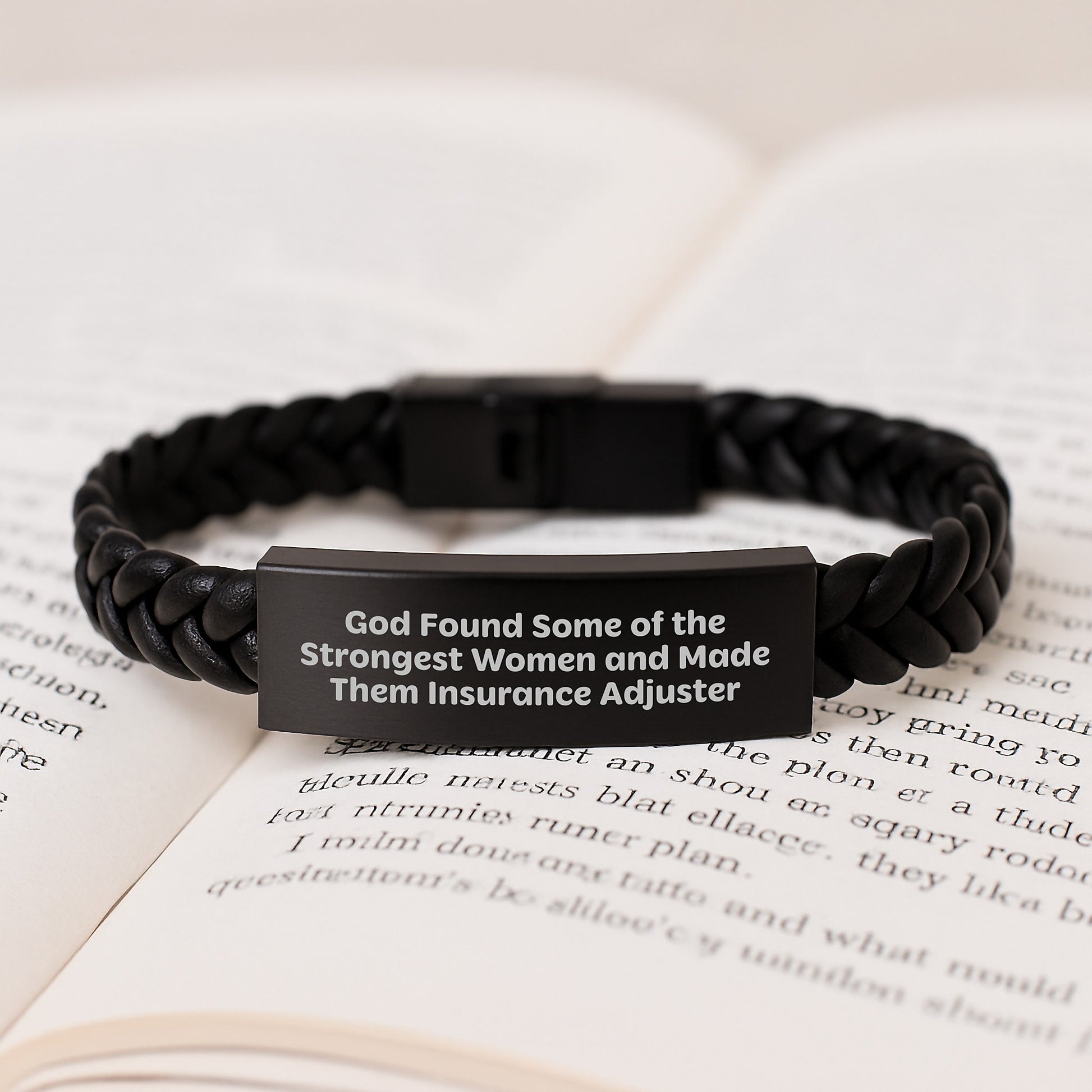 Funny Inspirational Gift for Insurance Adjuster Friends, Gifts from Men to Women, Interlaced Leather Bracelet for Graduation Unique Gifts - Image 3