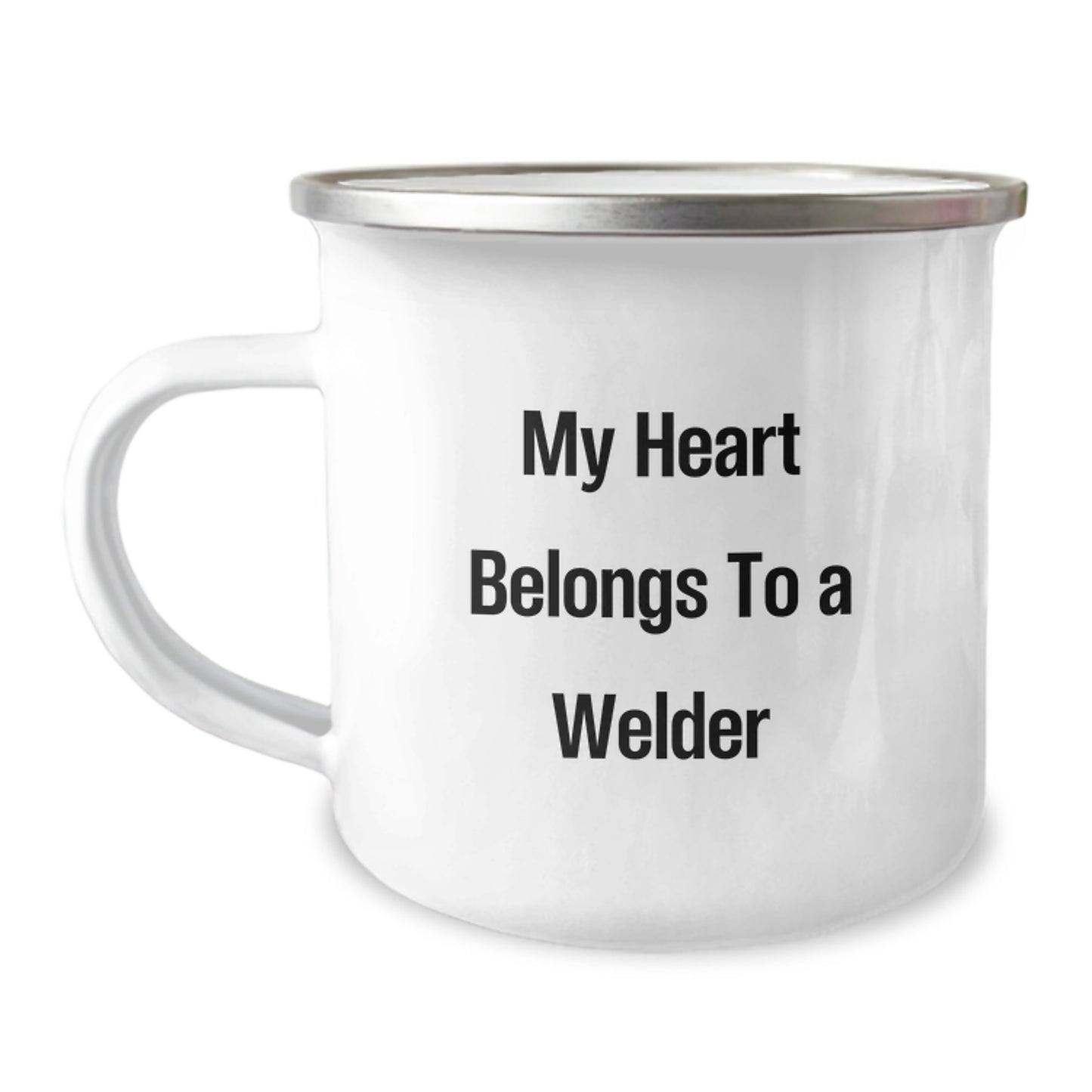 Funny Gifts from Men to Friends - My Heart Belongs To A Welder Birthday Unique Gifts for the Welder Camping Mug - Image 1