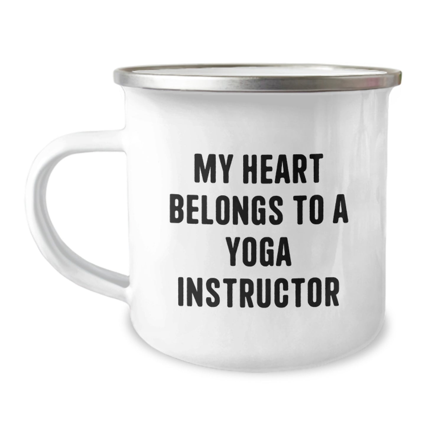 Funny Yoga Instructor Gifts from Mom - My Heart Belongs To A Yoga Instructor, Birthday Unique Gifts for Yoga Instructor Friends, Camping Mug - Image 1