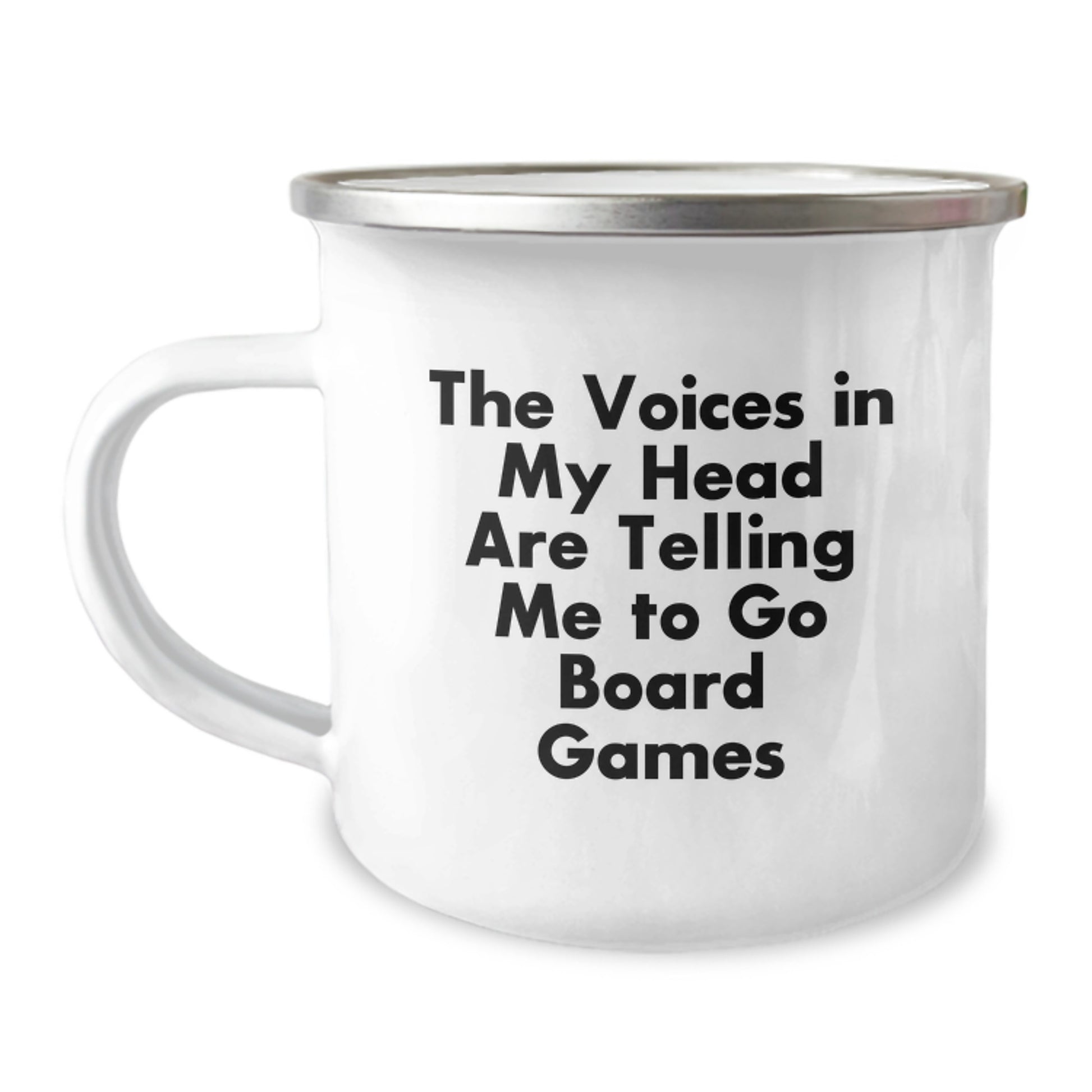 Funny Camping Mug Gifts for Board Games Enthusiasts, Birthday Unique Gifts from Friends, 'The Voices In My Head Are Telling Me To Go' Board Games Camping Mugs - Image 1