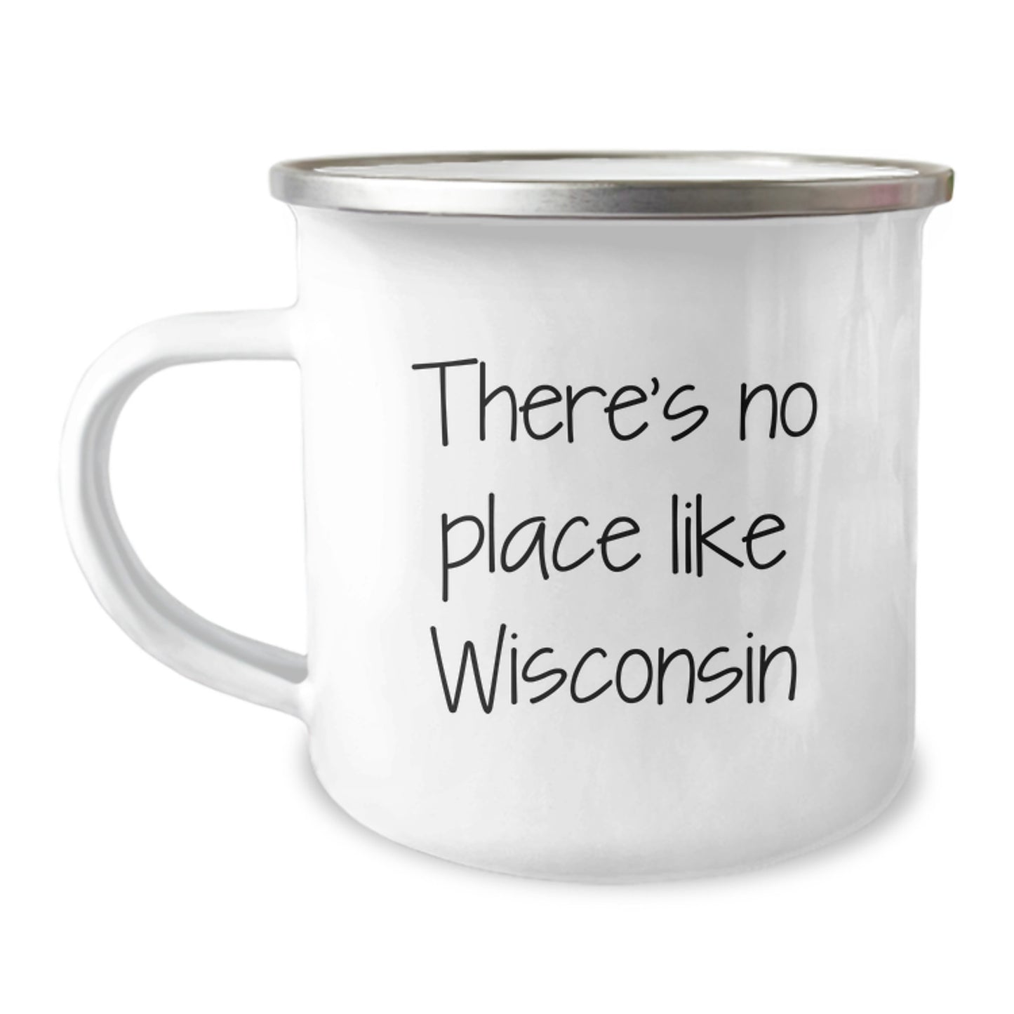 Funny Wisconsin Gifts for Men from Family - 'There's No Place Like Wisconsin' Camping Mug for Graduation Unique Gifts - Image 1