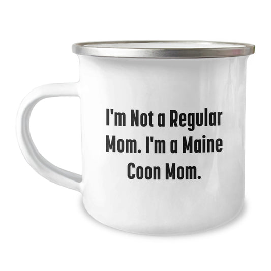 Funny Maine Coon Cat Gifts from Mom - 'I'm Not A Regular Mom. I'm A Maine Coon Mom.' Unique Camping Mug for Maine Coon Cat Lovers, Perfect Graduation Unique Gifts for Him or Her - Image 1