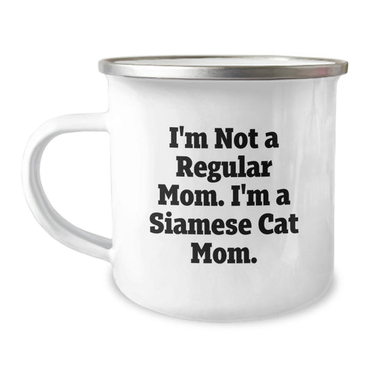 Siamese Cat Lover Funny Gift, Valentine's Unique Gifts from Mom to Siamese Cat Mom, Camping Mug, Gift for Cat Lady - Image 1