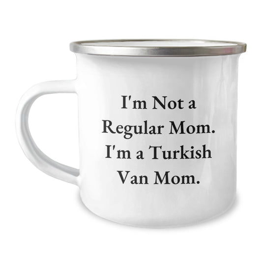 Turkish Van Cat Mom Camping Mug Gifts from Family Friends - 'I'm Not A Regular Mom. I'm A Turkish Van Mom.' Valentine's Unique - Image 1