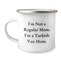 Load image into Gallery viewer, Turkish Van Cat Mom Camping Mug Gifts from Family Friends - 'I'm Not A Regular Mom. I'm A Turkish Van Mom.' Valentine's Unique - Image 1
