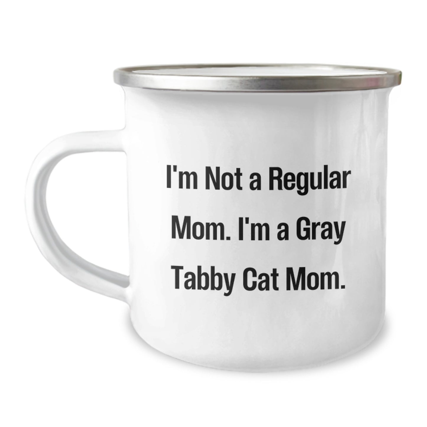 Funny Gray Tabby Cat Mom Camping Mug Gifts from Men to Women for Graduation Unique - Image 1