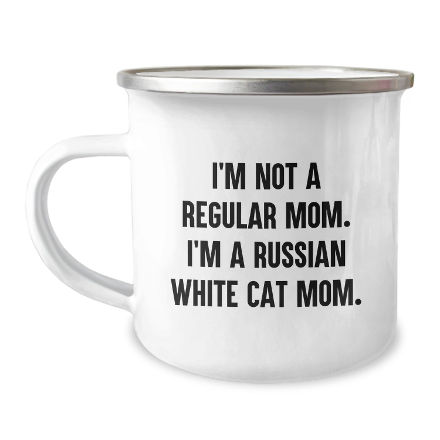 Russian White Cat Mom Funny Camping Mug Graduation Unique Gifts from Friends Family - Image 1