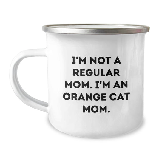 Funny Orange Cat Mom Camping Mug Gifts for Orange Cat Lovers by Friends and Family - Image 1