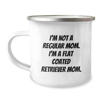 Load image into Gallery viewer, Funny Flat Coated Retriever Dog Mom Camping Mug for Graduation Unique Gifts from Friends, Family, Coworkers, 12 oz Stainless Steel with Enamel Finish - Image 1
