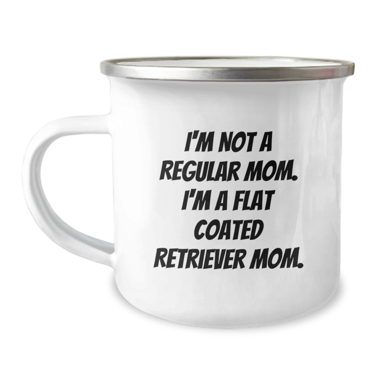 Funny Flat Coated Retriever Dog Mom Camping Mug for Graduation Unique Gifts from Friends, Family, Coworkers, 12 oz Stainless Steel with Enamel Finish - Image 1