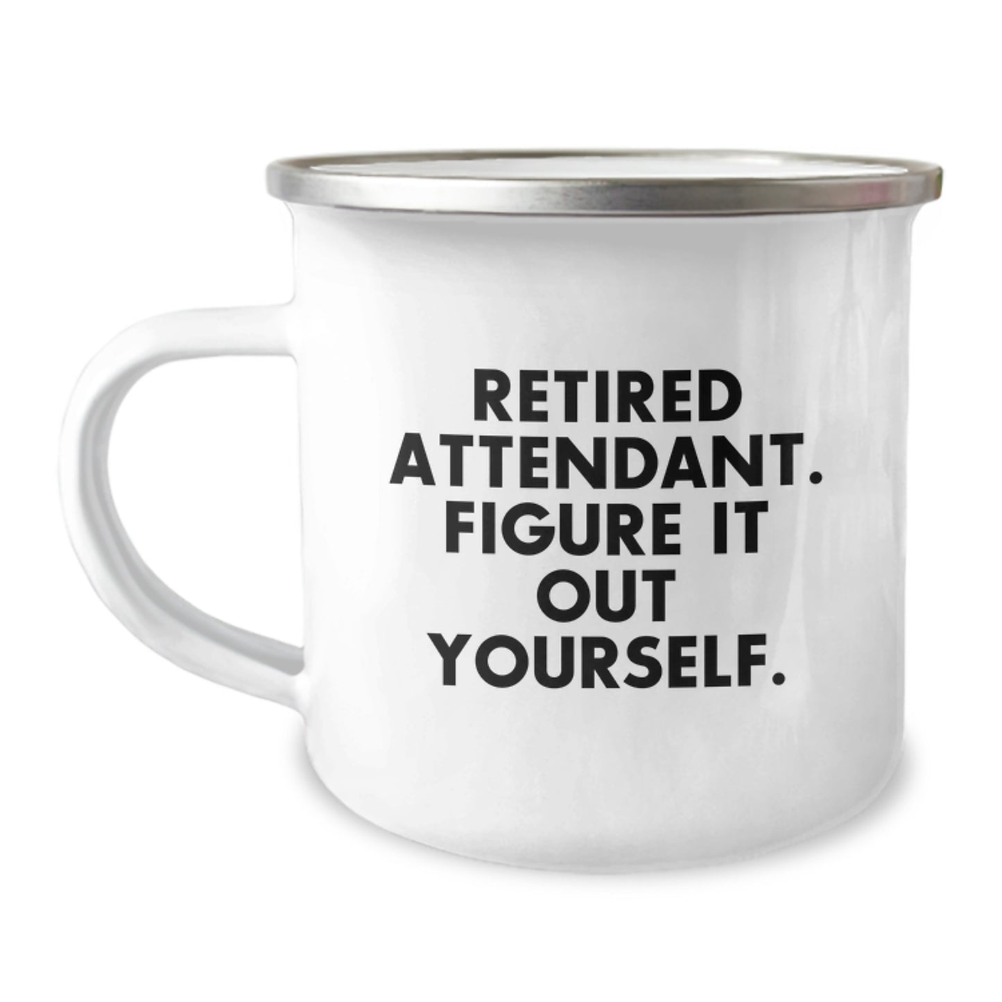 Gifts from Friends for Retired Attendants, Funny Graduation Gifts for Men Camping Mug, Attendant Figured It Out Mug - Image 1