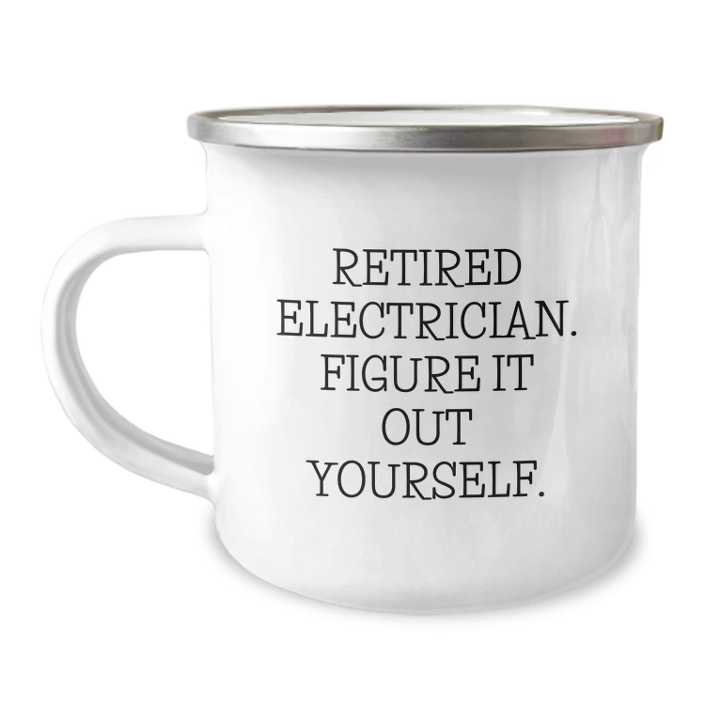 Funny Electrician Gifts for Men from Friends, Unique Camping Mug for Electrician Graduation, 'Retired Electrician. Figure It Out Yourself.' - Image 1