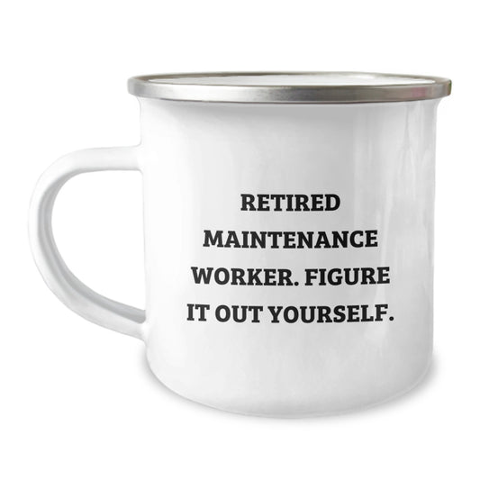 Funny Maintenance Worker Gifts for Men, Unique Retirement Gifts from Friends, Camping Mug for Graduation - Image 1