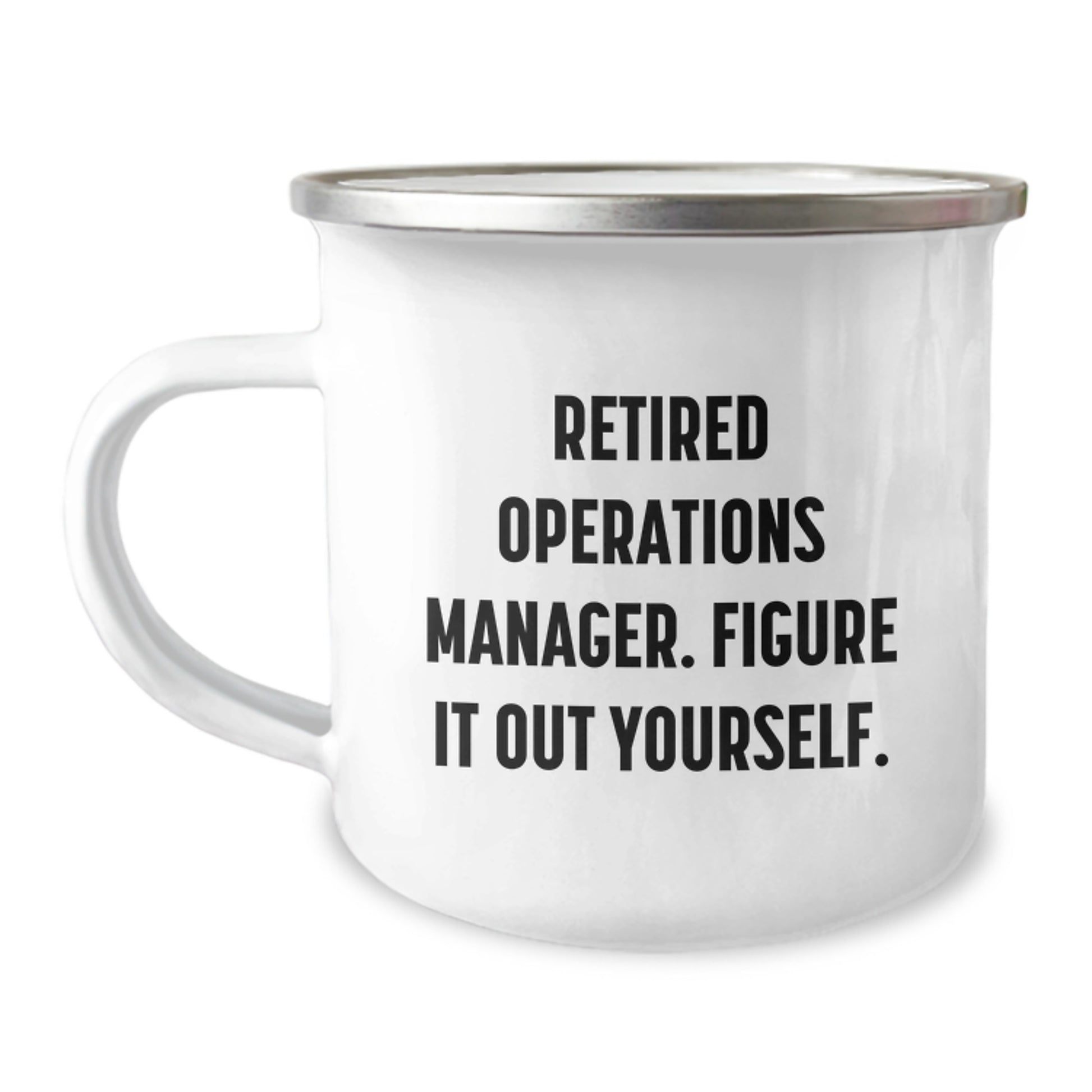 Gifts from Family, Funny Operations Manager Quote, Graduation Unique Gifts for Operations Manager with Camping Mug, 12 oz Stainless Steel with Enamel Finish - Image 1