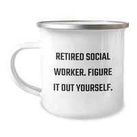 Load image into Gallery viewer, Funny Social Worker Camping Mug, Gifts from Men to Social Worker Friends on Valentine's, 'Figure It Out Yourself' Quote - Image 1
