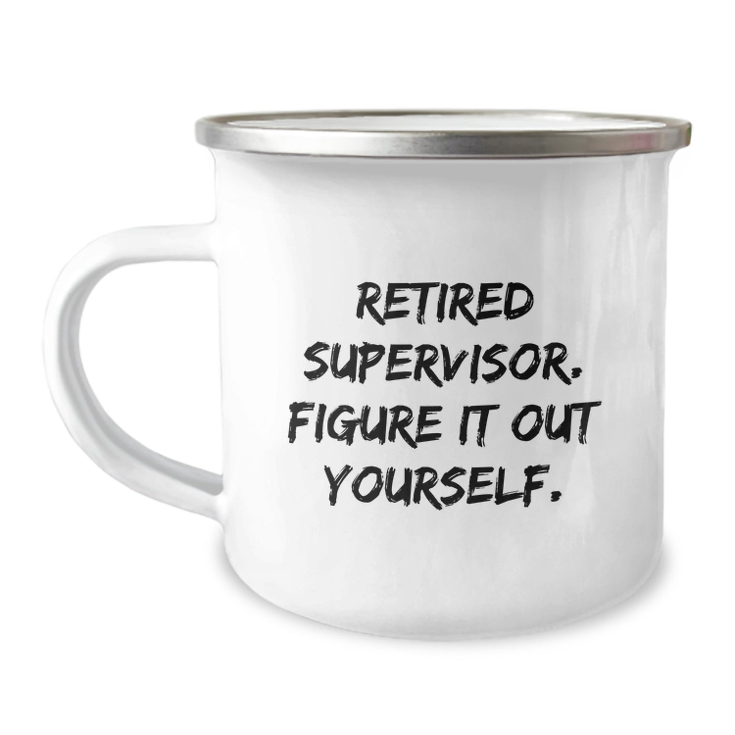 Funny Gifts for Supervisor from Coworkers - Graduation Unique Coffee Mugs, 'Retired Supervisor. Figure It Out Yourself.' Quote, Stainless Steel, 12 oz Capacity - Image 1